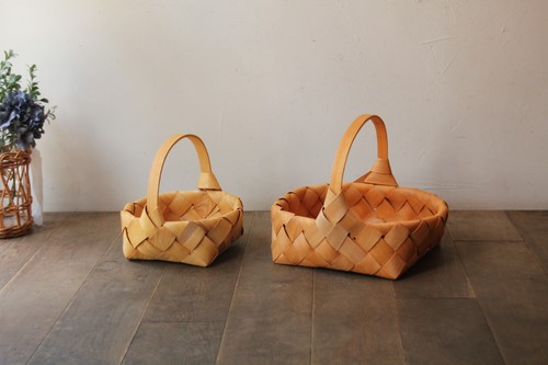 スライスウッド水杉ワンハンドルバスケット