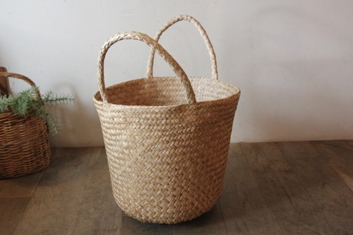 シーグラス丸手バスケット