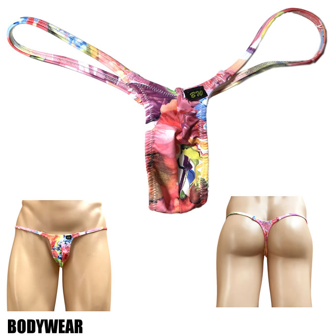 BODYWEAR メンズビキニ　ボタニカルフラワー柄　ウルトラマイクロ　Tバック　1001266