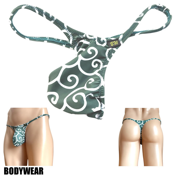 BODYWEAR メンズビキニ 2WAY 和柄スキン 唐草模様 バルジ シャープ　Tバック Mサイズ 1041270