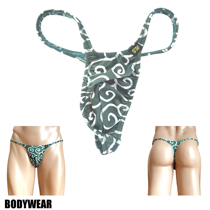 BODYWEAR メンズビキニ 2WAY 和柄スキン 唐草模様 シャープ　Tバック Mサイズ 1055270