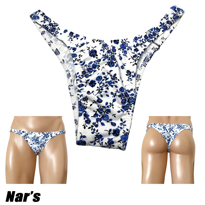 Nar's メンズビキニ 小花プリント柄 フロントノーシーム リオバック 1150