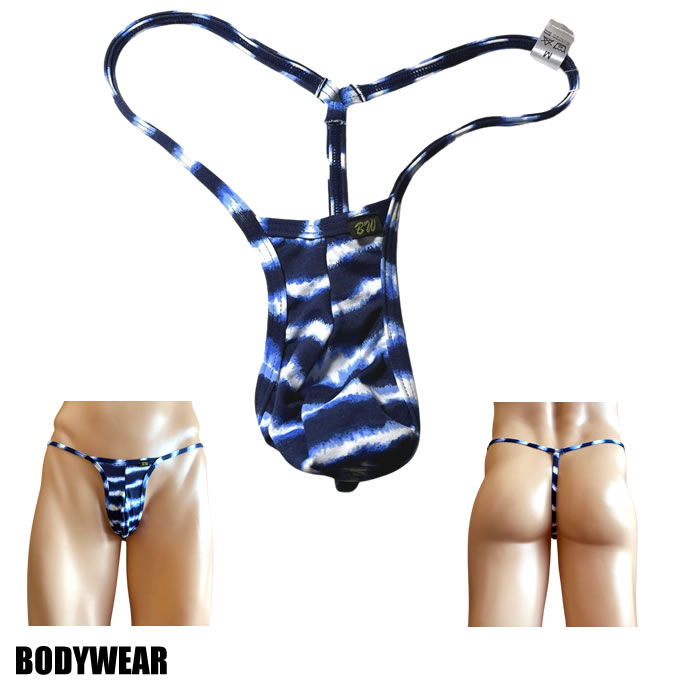 BODYWEAR メンズビキニ　ボーダービビット柄　ハイレグスリム　Gストリング　1210265