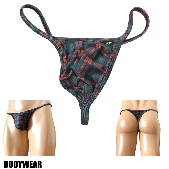 BODYWEAR メンズビキニ　タータンチェック柄　トライアングルバック　Gストリング　1476249