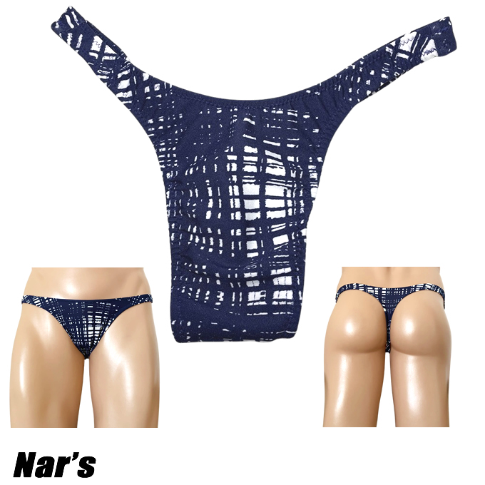 Nar's メンズビキニ ランダムチェック柄 フロントノーシーム Ｔバック 1653