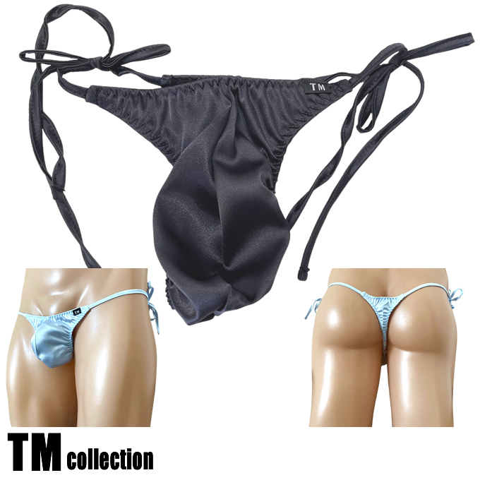 TMコレクション メンズビキニ Satin サイドリボン  Tバック　175073