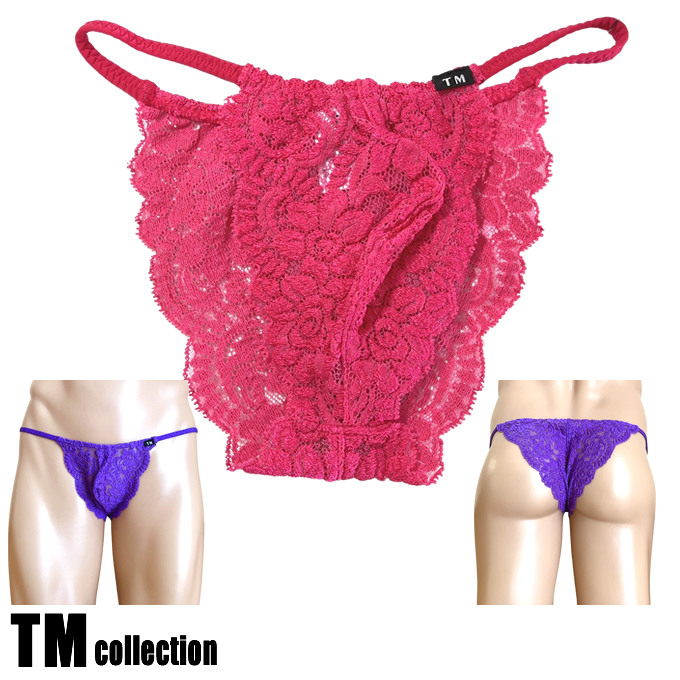 TMコレクション メンズビキニ ストレッチレース  サイドストリング　ハーフバック 175182