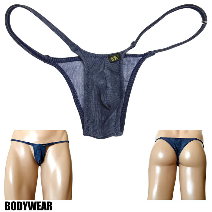 在庫限り！３０％OFF！BODYWEAR メンズビキニ ムラ染めデニム柄 ウルトラマイクロ リオバック 2002237