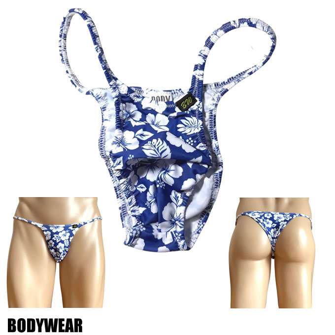 BODYWEAR メンズビキニ 2WAYストレッチニット ハイビスカス柄 シャープ　リオバック Mサイズ 2056272