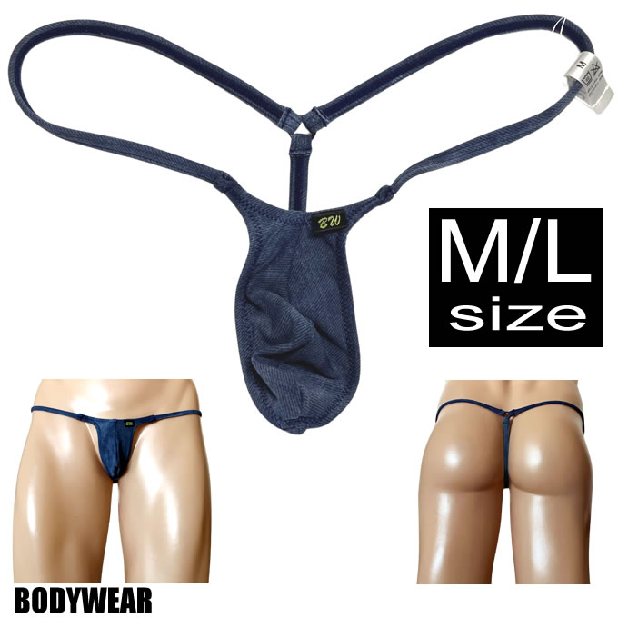 在庫限り！３０％OFF！BODYWEAR メンズビキニ ムラ染めデニム柄 ウルトラマイクロ Gストリング 3003237