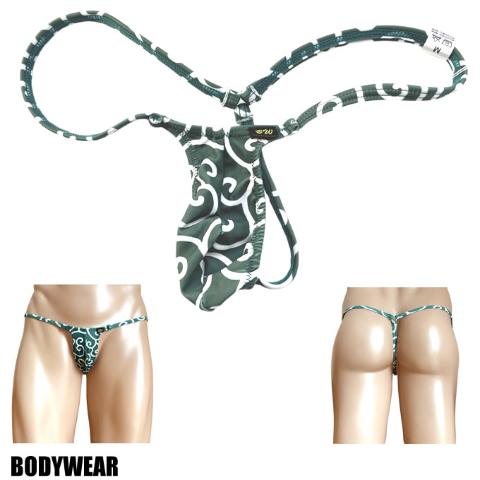 BODYWEAR メンズビキニ 2WAY 和柄スキン 唐草模様 ウルトラマイクロ Gストリング Mサイズ 3003270