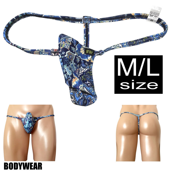 BODYWEAR メンズビキニ　ダマスク＆アート柄　上向きTフロント　Gストリング　3006246