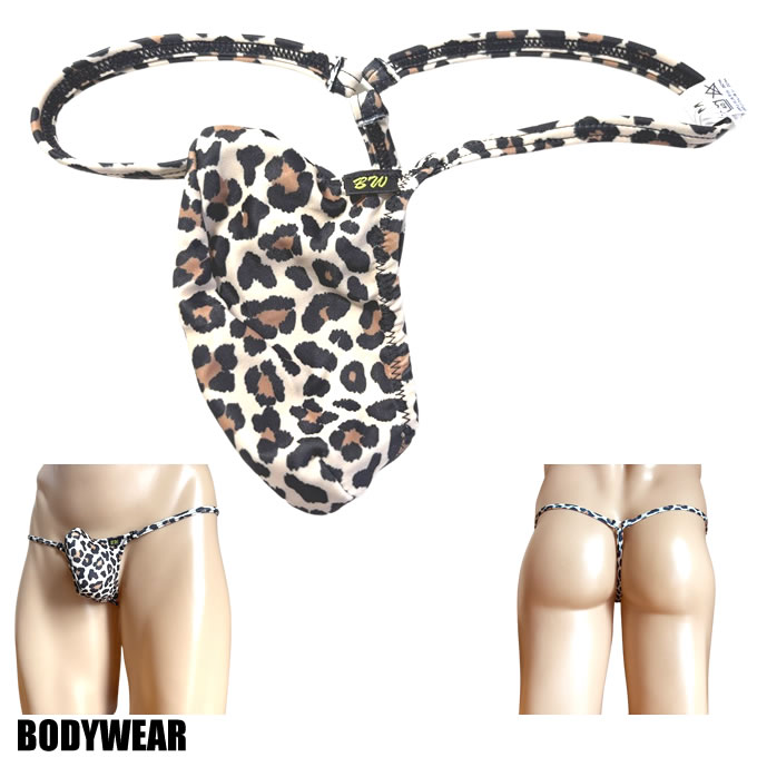 BODYWEAR メンズビキニ 2WAY アニマルスキン ヒョウ柄 上向きTフロント　Gストリング 3006271