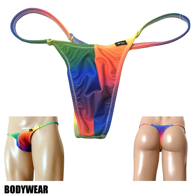 BODYWEAR メンズビキニ レインボー柄　サイドストリング　Tバック　3352240