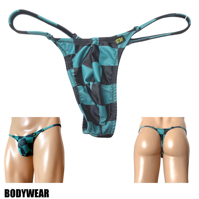 BODYWEAR メンズビキニ　チェッカーズ柄　サイドストリング　 Tバック　3352256