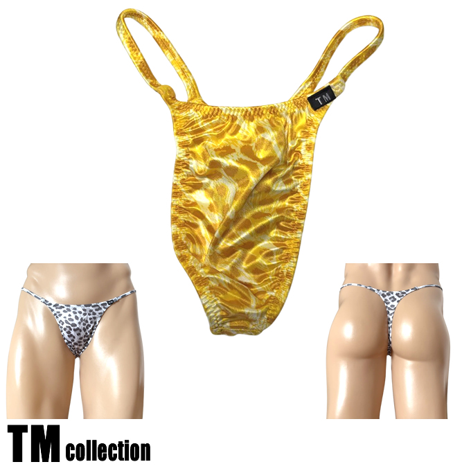 TMコレクション メンズビキニ YKS レオパード サイドストリング シャープ Tバック 335239