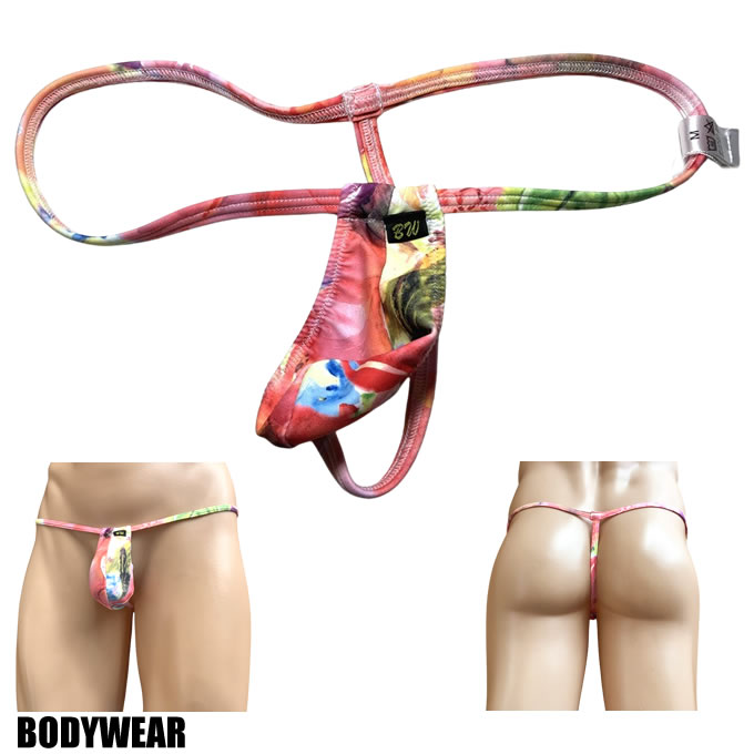 BODYWEAR メンズビキニ　ボタニカルフラワー柄　スリムTフロント　Gストリング　887266