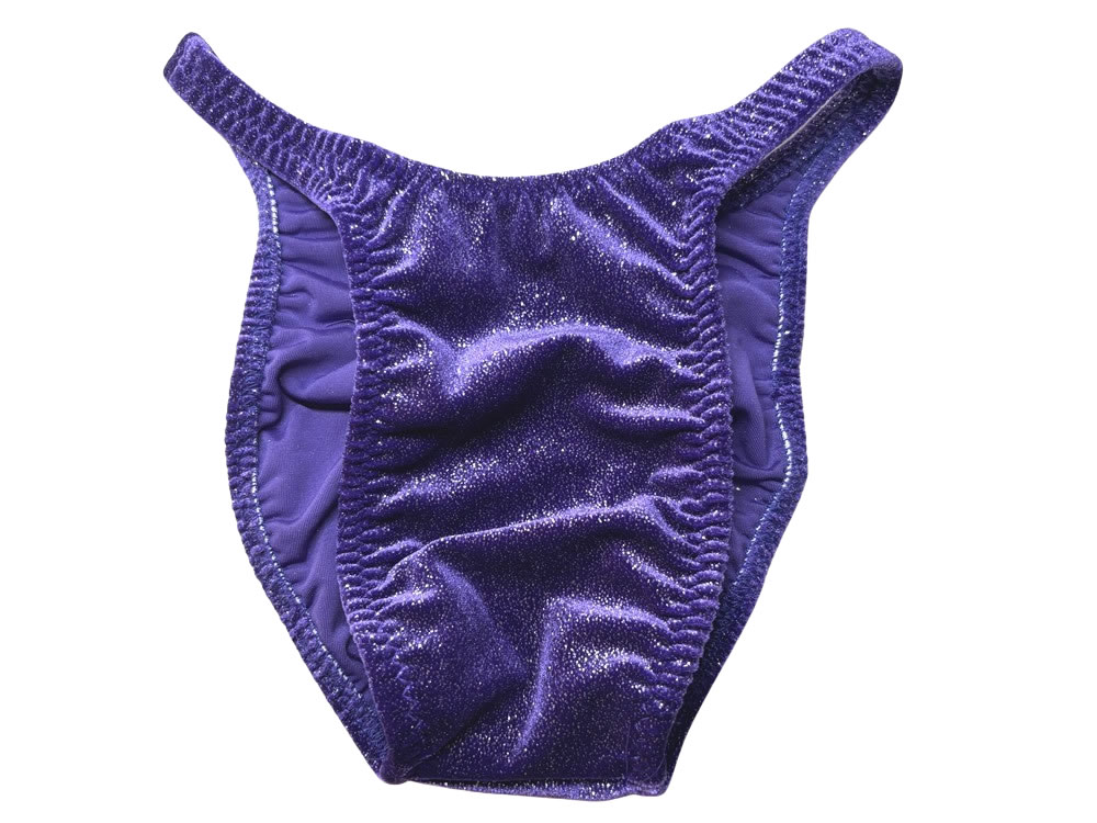 ジャグウェア　ブラジルカット　パープルwithシルバーダスト　ベルベット　ポージングスーツ　bcveld03