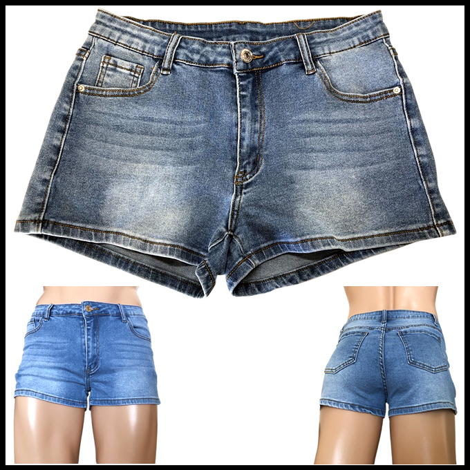 ホットパンツ スタンダード ハイストレッチデニム ミディアムウォッシュ hot pants hp1005