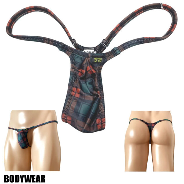 BODYWEAR メンズビキニ　タータンチェック柄　ウルトラマイクロ　Tバック　1001249