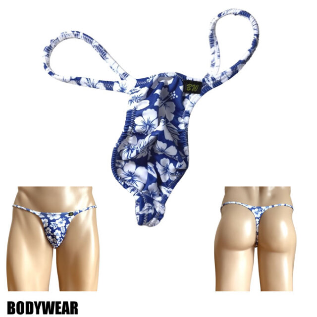 BODYWEAR メンズビキニ 2WAYストレッチニット ハイビスカス柄 シャープ　Tバック Mサイズ 1055272