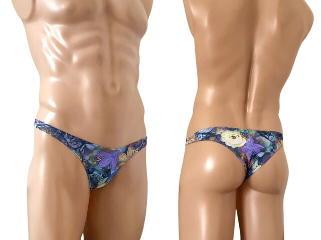 Nar's メンズビキニ ボタニカル柄 フロントノーシーム ハーフバック 1149