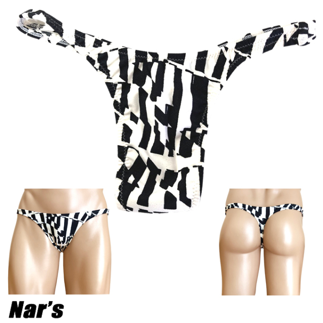 Nar's メンズビキニ モノトーン柄 フロントノーシーム Tバック 1671