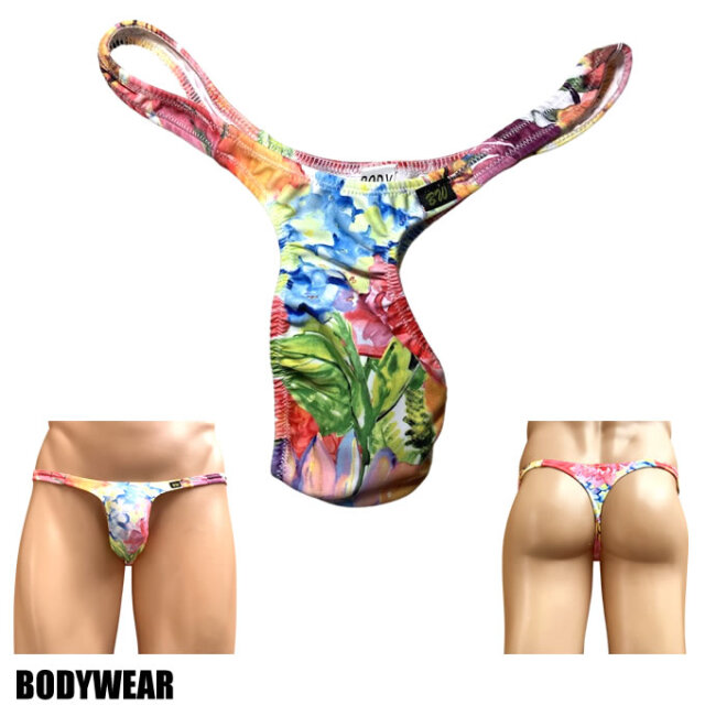 BODYWEAR メンズビキニ ボタニカルフラワー柄 Tフロント Tバック 1773266