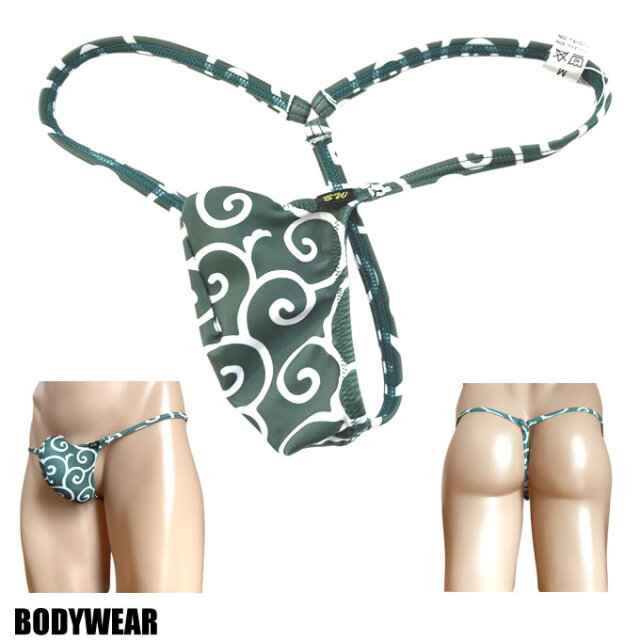 BODYWEAR メンズビキニ 2WAY 和柄スキン 唐草模様 上向きTフロント Gストリング Mサイズ 3006270