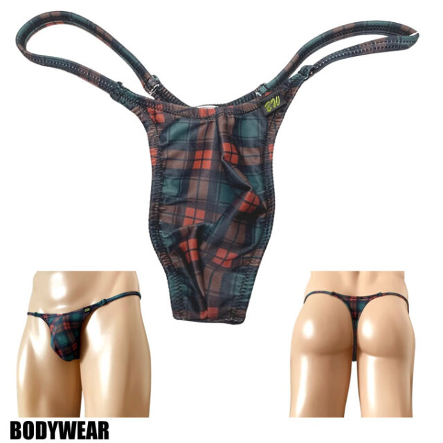 BODYWEAR メンズビキニ　タータンチェック柄　サイドストリング　Tバック　3352249