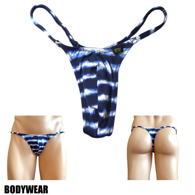 BODYWEAR メンズビキニ　ボーダービビット柄　サイドストリング　Tバック　3352265