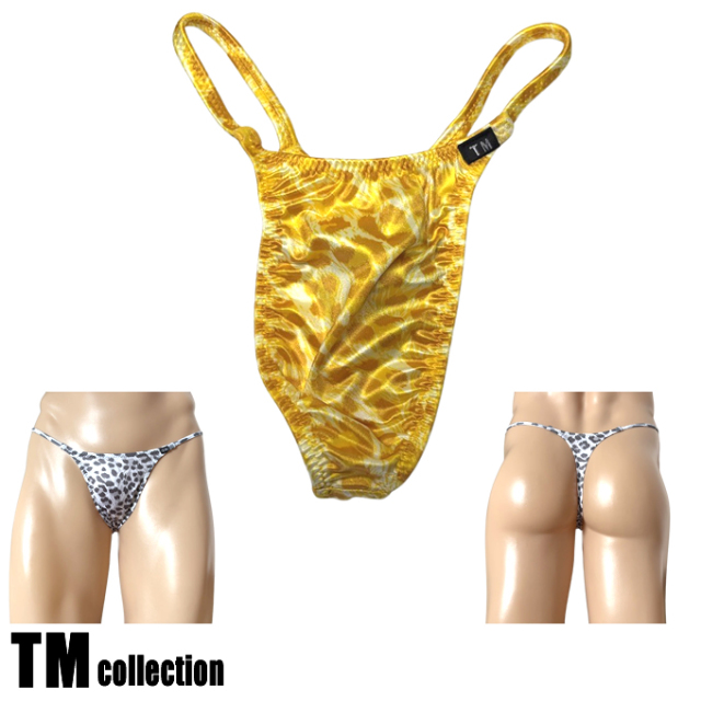 TMコレクション メンズビキニ YKS レオパード サイドストリング シャープ Tバック 335239
