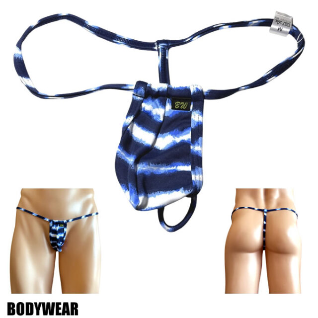 BODYWEAR メンズビキニ　ボーダービビット柄　スリムTフロント　Gストリング　887265