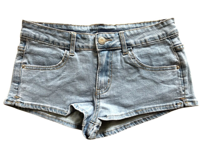 ホットパンツ ストレッチデニム ローライズ＆サイドスリット LITE BLUEエディション hp1026