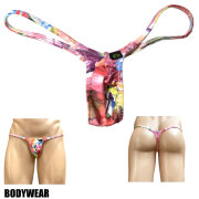 BODYWEAR メンズビキニ　ボタニカルフラワー柄　ウルトラマイクロ　Tバック　1001266