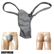 BODYWEAR メンズビキニ　ギンガムチェック柄　上向きTフロント　Tバック　1004248