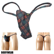 BODYWEAR メンズビキニ　タータンチェック柄　上向きTフロント　Tバック　1004249