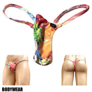 BODYWEAR メンズビキニ　ボタニカルフラワー柄　上向きTフロント　Tバック　1004266