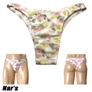 Nar's メンズビキニ パステルフラワー柄 フロントノーシーム ハーフバック 1163