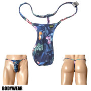 BODYWEAR メンズビキニ ダークハイビスカス ハイレグTフロント Gストリング 1210244