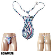 BODYWEAR メンズビキニ　クールストライプ　ハイレグTフロント　Gストリング　1210251