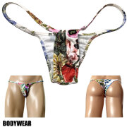 在庫限り！３０％OFF！BODYWEAR メンズビキニ トロピカルフラワー ウルトラマイクロ リオバック 2002238