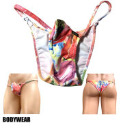 BODYWEAR メンズビキニ　ボタニカルフラワー柄　上向きTフロント　リオバック　2005266