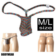 BODYWEAR メンズビキニ　マルチカラーストライプ　ウルトラマイクロ　Gストリング　3003258