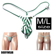 BODYWEAR メンズビキニ　グリーンストライプ　ウルトラマイクロ　Gストリング　3003259