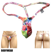 BODYWEAR メンズビキニ　ボタニカルフラワー柄　ウルトラマイクロ　Gストリング　3003266