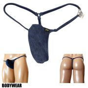 在庫限り！３０％OFF！BODYWEAR メンズビキニ ムラ染めデニム柄 上向きTフロント Gストリング 3006237