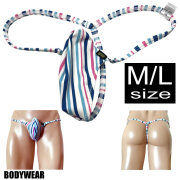 BODYWEAR メンズビキニ　クールストライプ　上向きTフロント　Gストリング　3006251