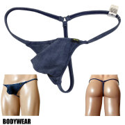 在庫限り！３０％OFF！BODYWEAR メンズビキニ ムラ染めデニム柄 バルジTフロント Gストリング 3021237