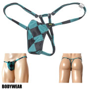 BODYWEAR メンズビキニ　チェッカーズ柄　上向きTフロント　トライアングルバック　 Gストリング　3061256
